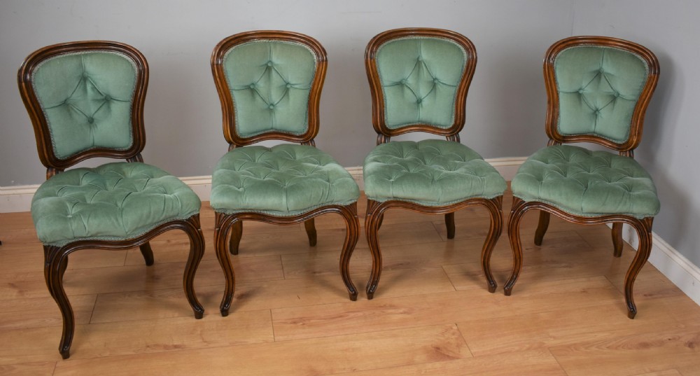Set Four French beech dining chairs