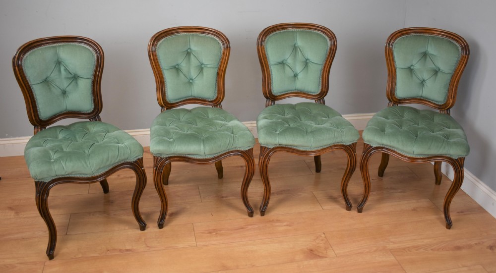 Set Four French beech dining chairs View II