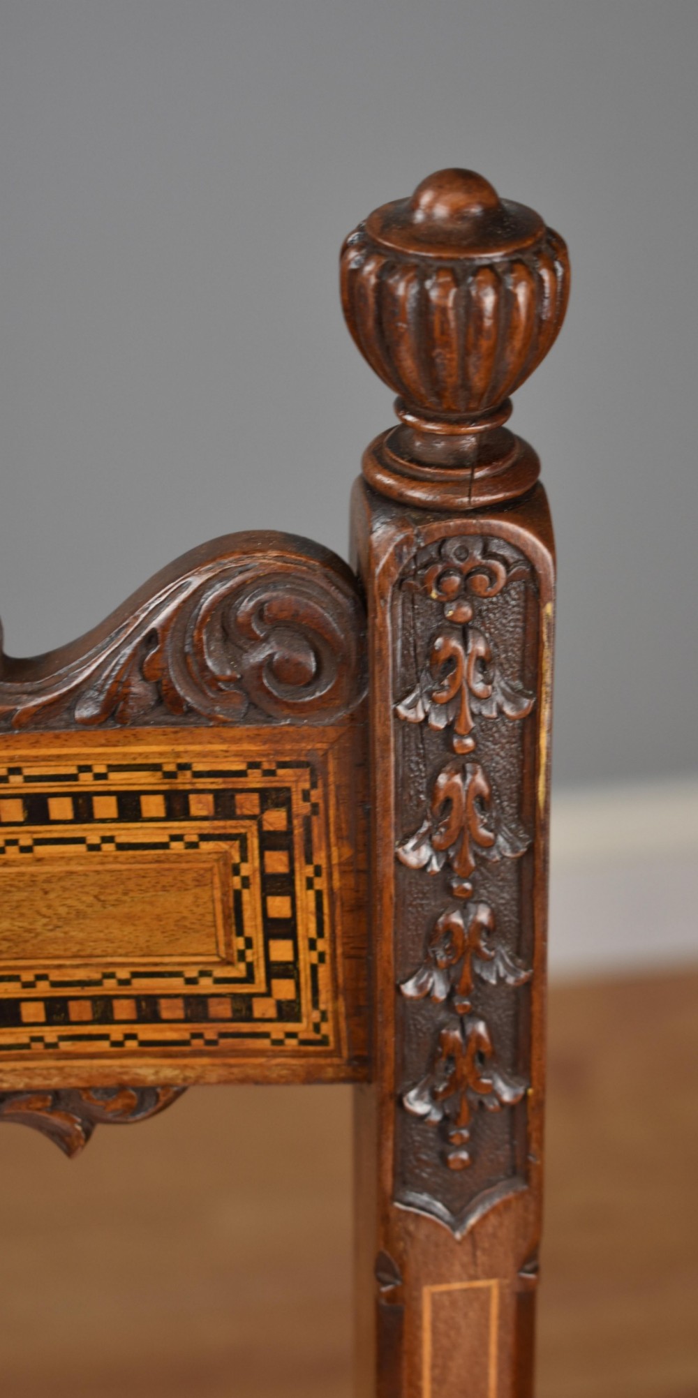 Pair Victorian Inlaid Mahogany Chairs View VI