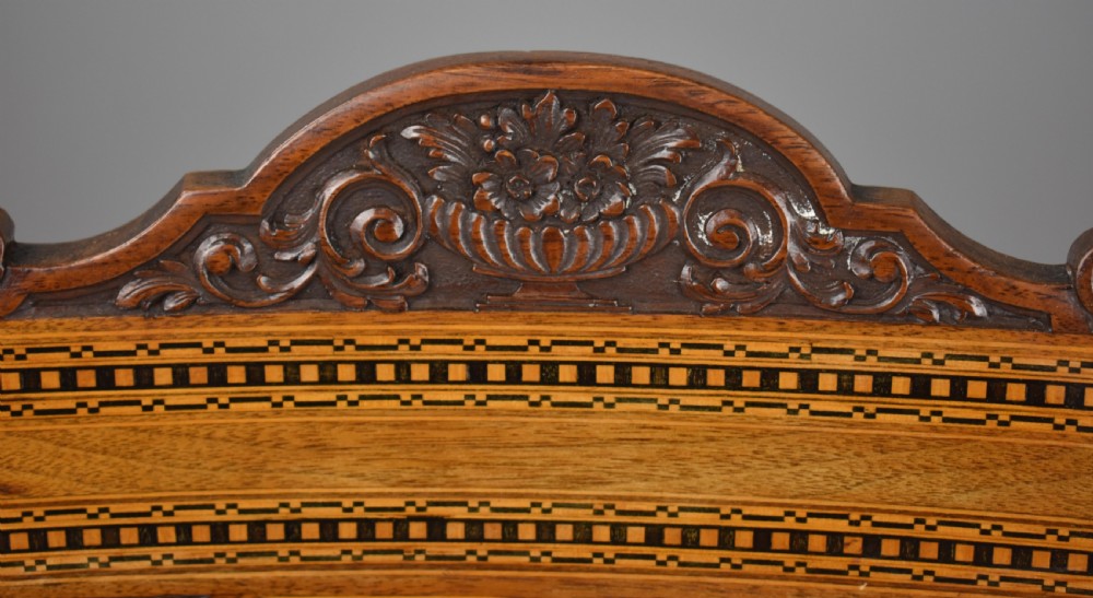 Pair Victorian Inlaid Mahogany Chairs View VII