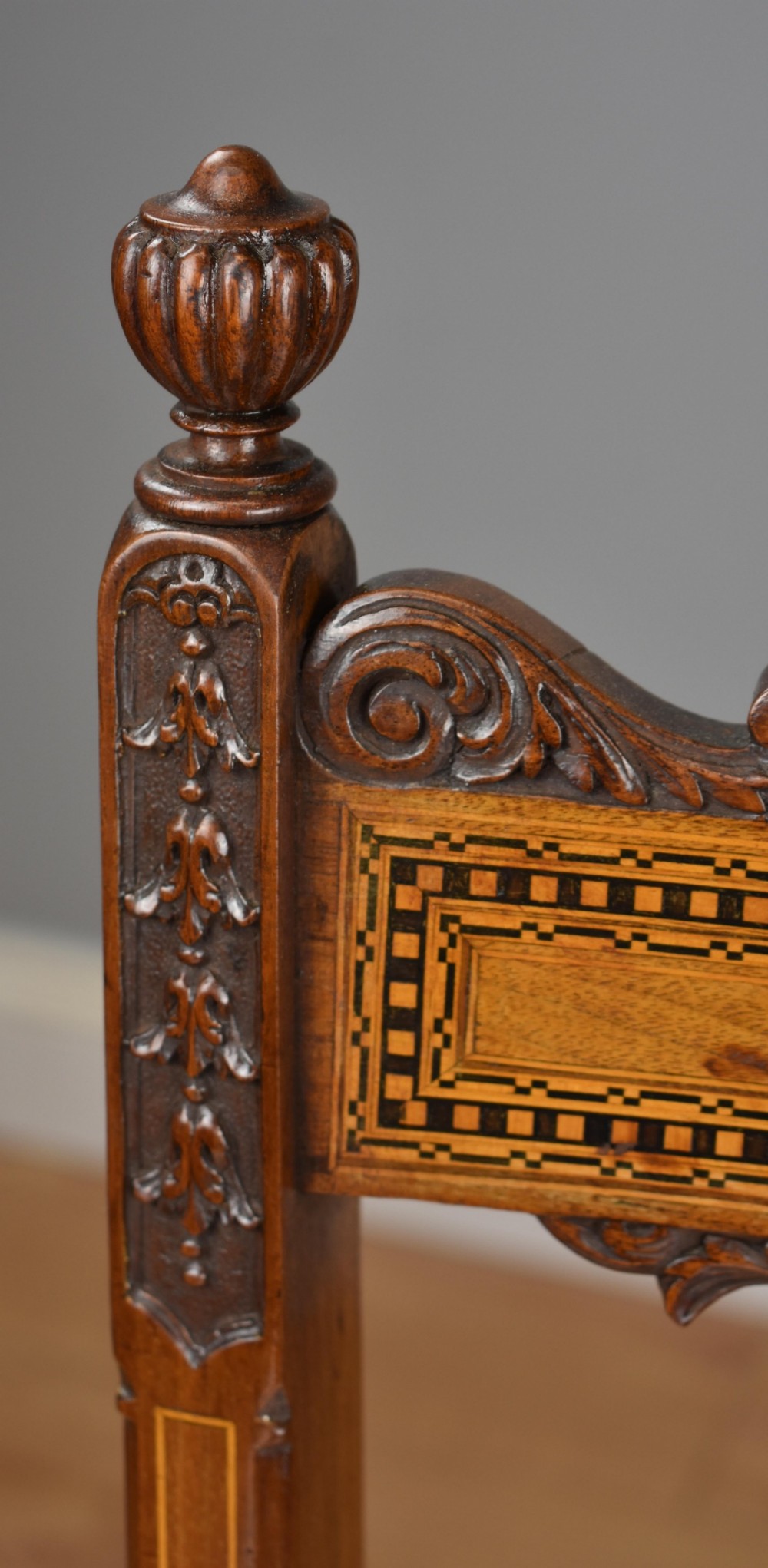Pair Victorian Inlaid Mahogany Chairs View VIII