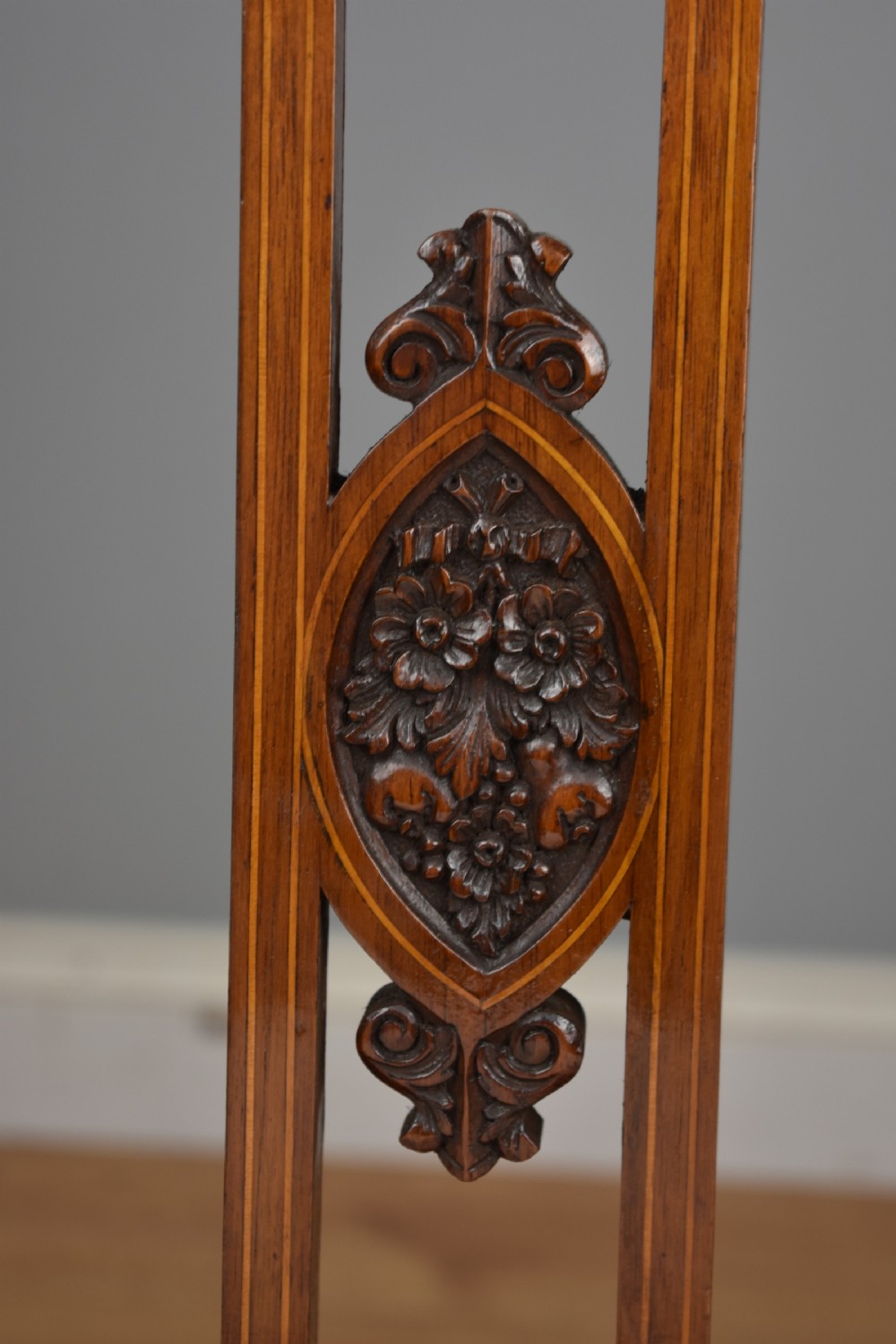 Pair Victorian Inlaid Mahogany Chairs View IX