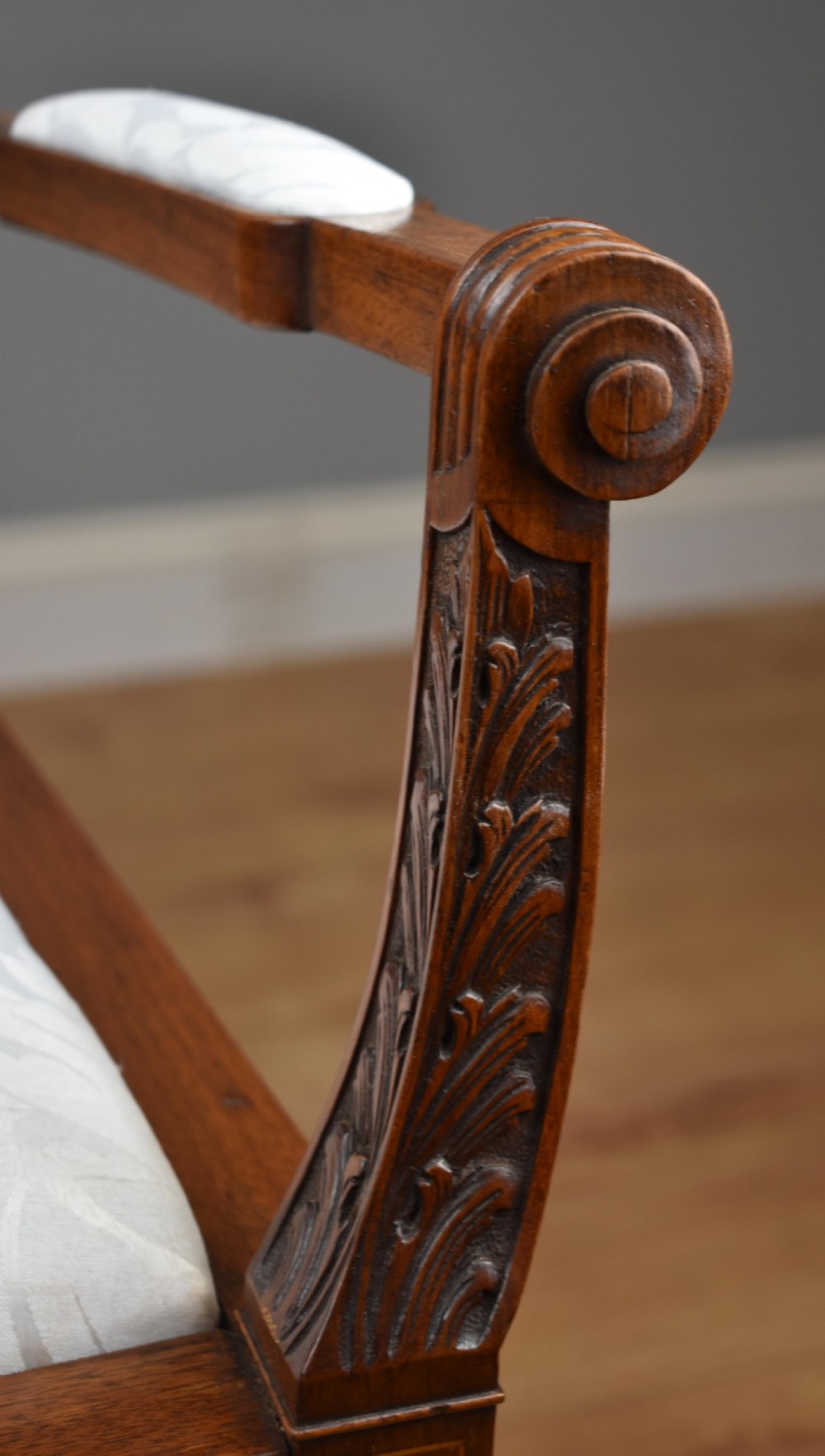 Pair Victorian Inlaid Mahogany Chairs View X
