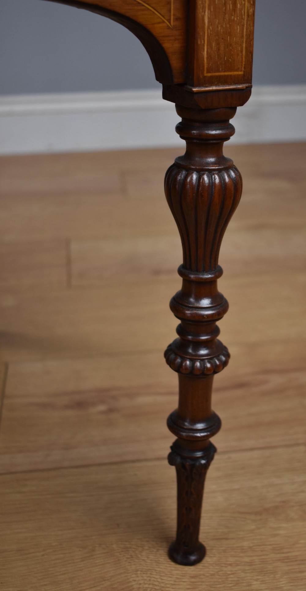 Pair Victorian Inlaid Mahogany Chairs View XI