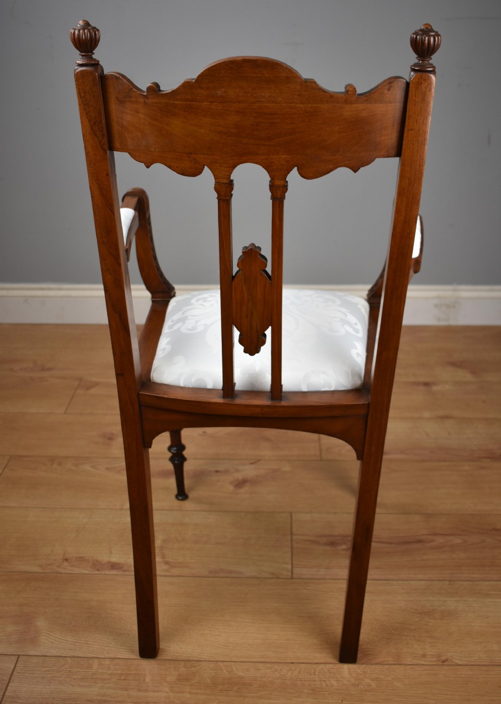 Pair Victorian Inlaid Mahogany Chairs View XIV