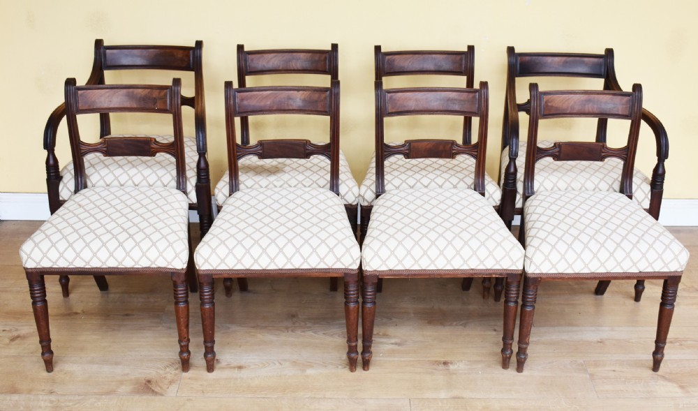 Set of 8 Regency Mahogany Dining Chairs