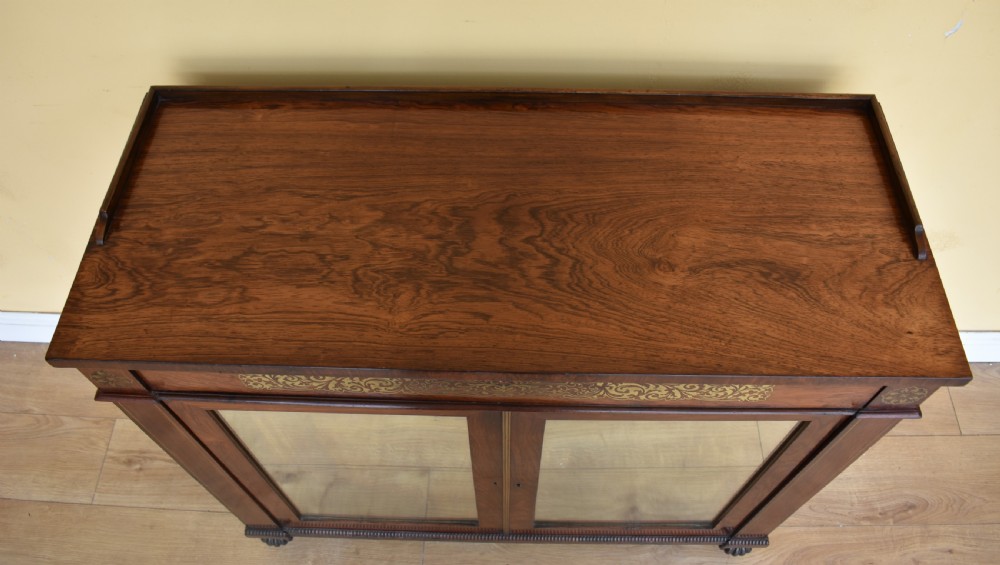 19th Century Regency Rosewood Brass Inlaid Side Cabinet  View III