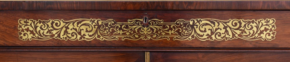 19th Century Regency Rosewood Brass Inlaid Side Cabinet  View IV