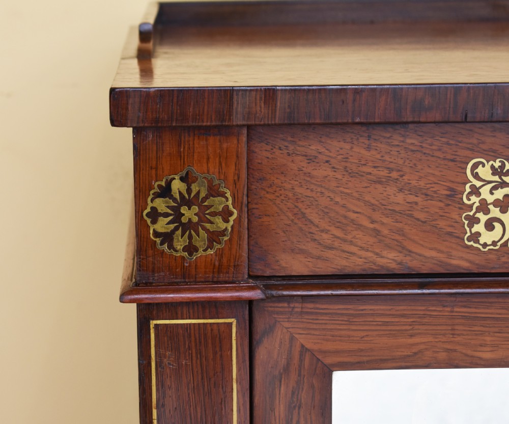 19th Century Regency Rosewood Brass Inlaid Side Cabinet  View V