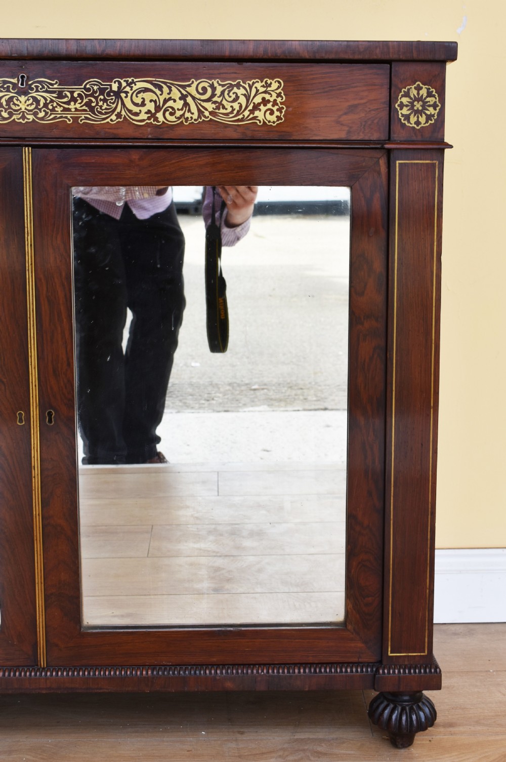 19th Century Regency Rosewood Brass Inlaid Side Cabinet  View VII