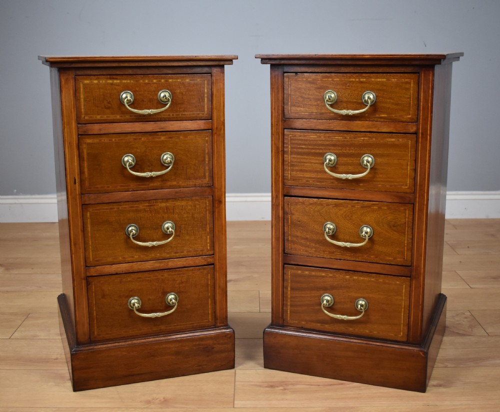 Pair of Edwardian Mahogany Bedside Chests View II