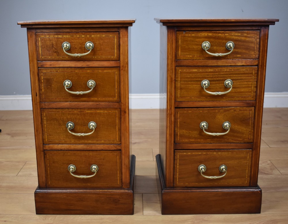 Pair of Edwardian Mahogany Bedside Chests View V