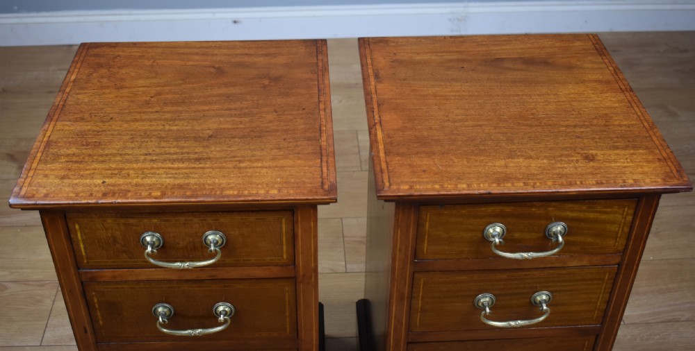 Pair of Edwardian Mahogany Bedside Chests View VII