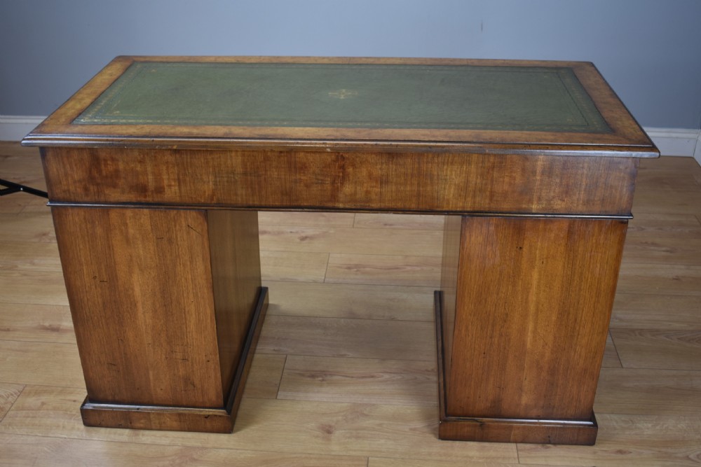 19th Century Victorian Burr Walnut Pedestal Desk  View VIII