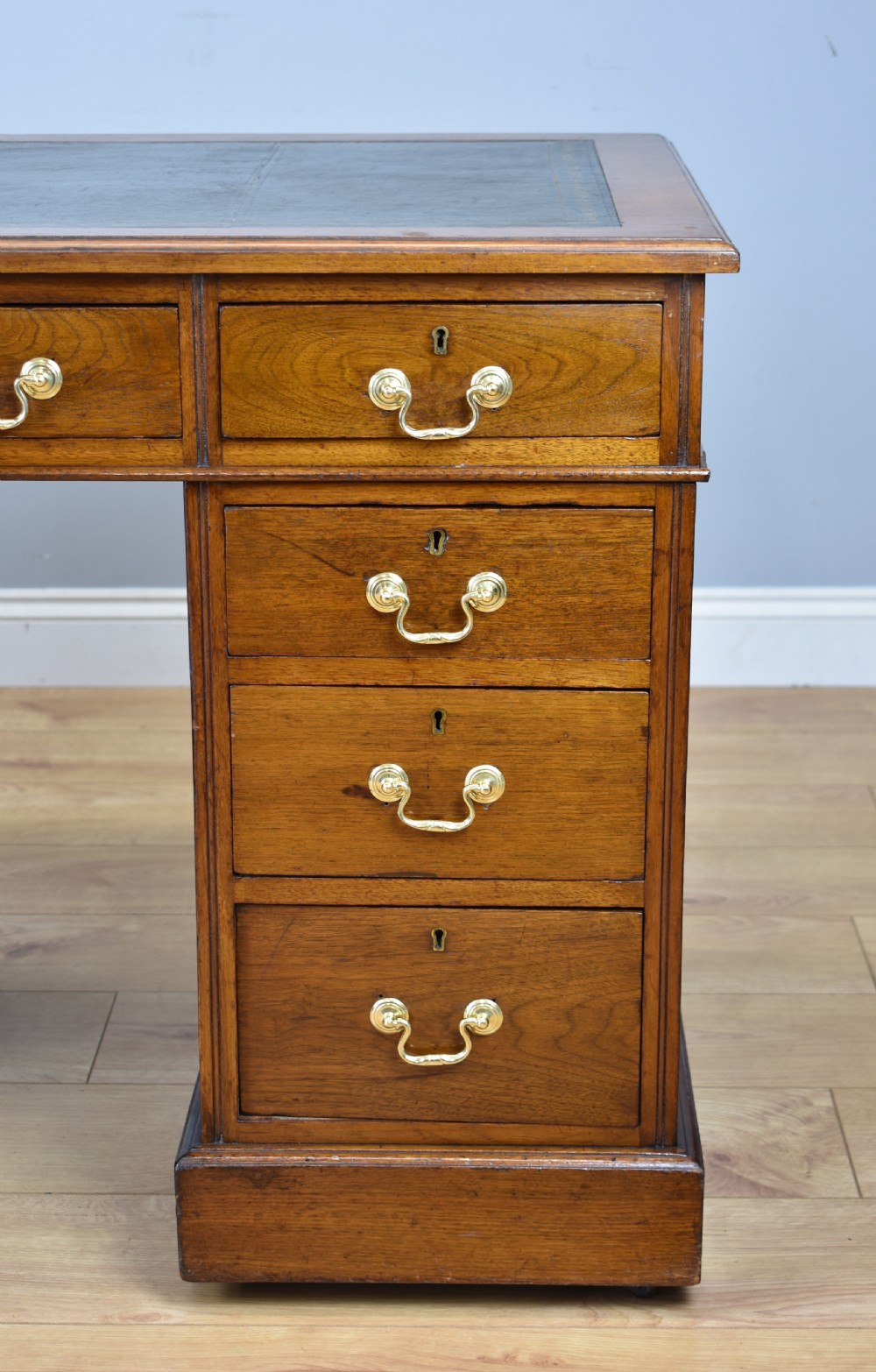 19th Century Victorian Mahogany Pedestal Desk View IV