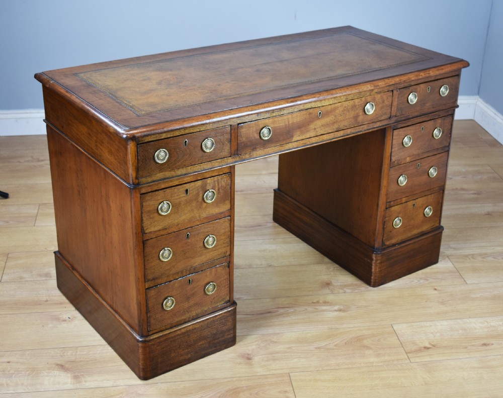 19th Century Victorian Mahogany Pedestal Desk