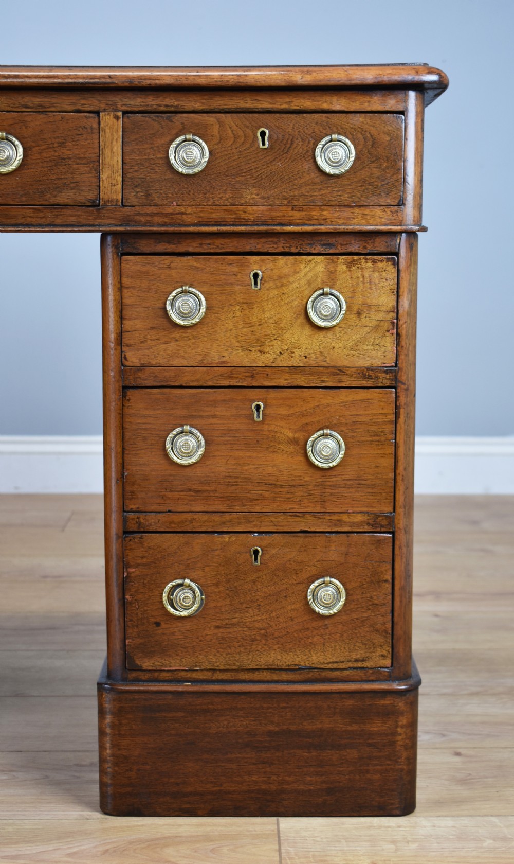 19th Century Victorian Mahogany Pedestal Desk View V
