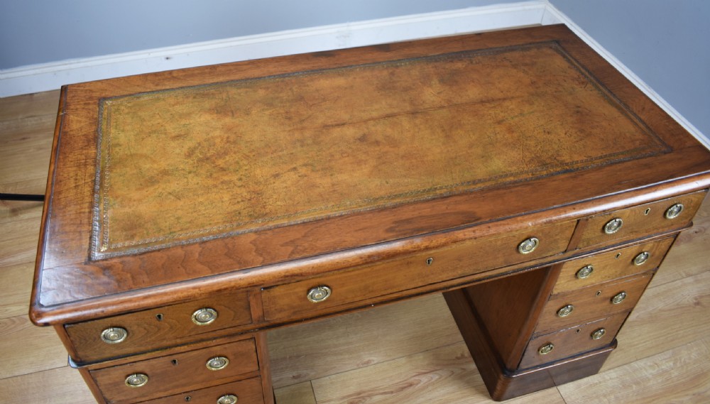 19th Century Victorian Mahogany Pedestal Desk View VI
