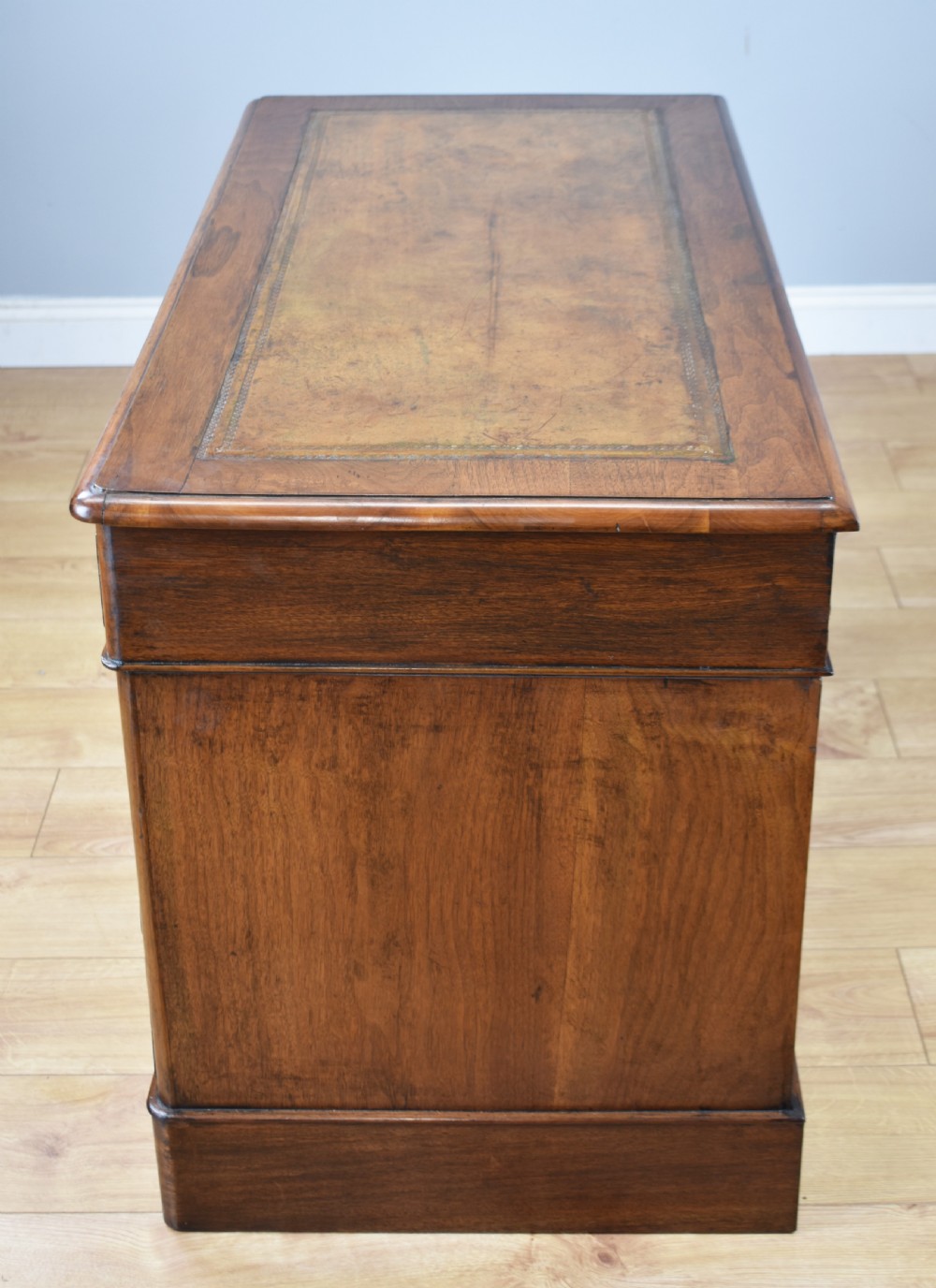 19th Century Victorian Mahogany Pedestal Desk View IX