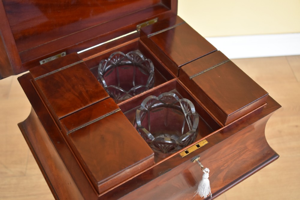 19th Century William IV Mahogany Tea Poy View VIII