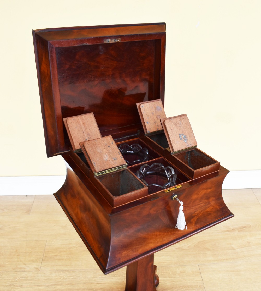 19th Century William IV Mahogany Tea Poy View IX