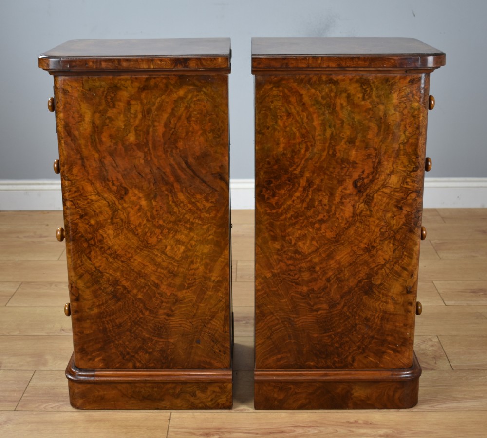 Pair of Victorian Burr Walnut Bedside Chests View III