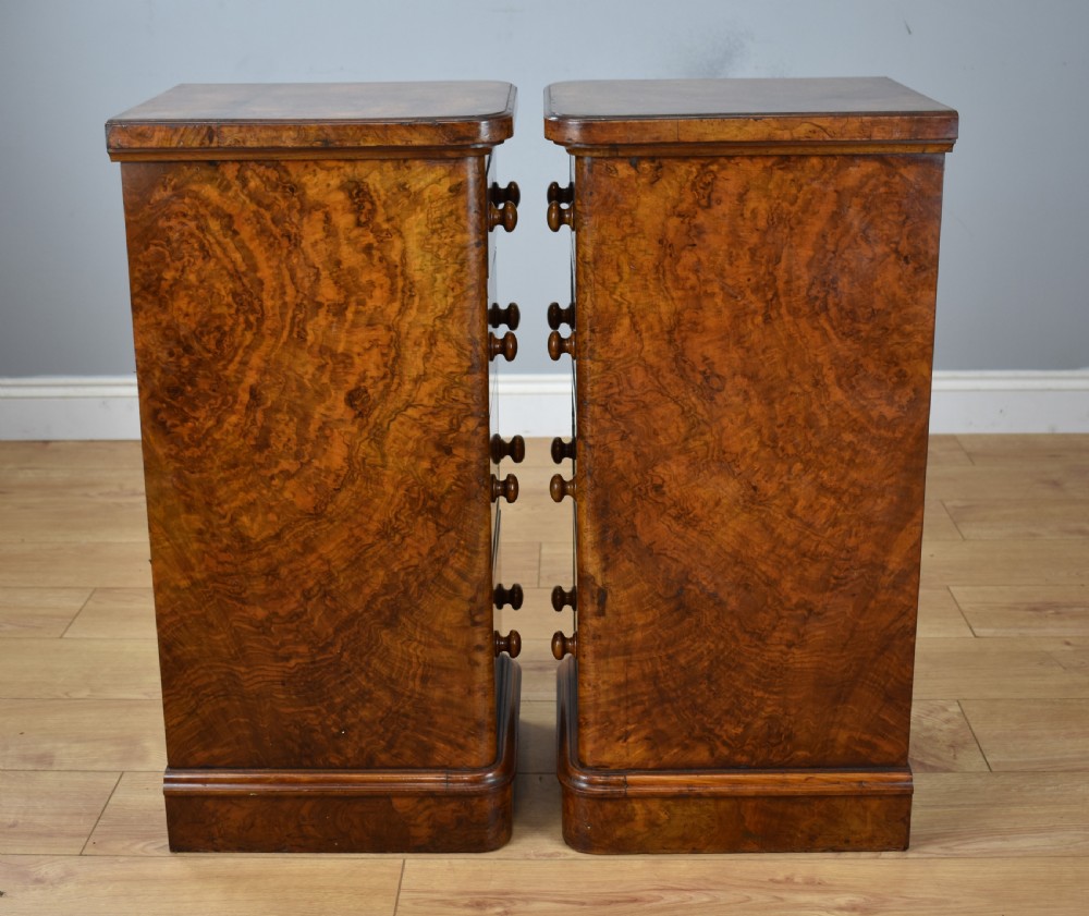 Pair of Victorian Burr Walnut Bedside Chests View IV