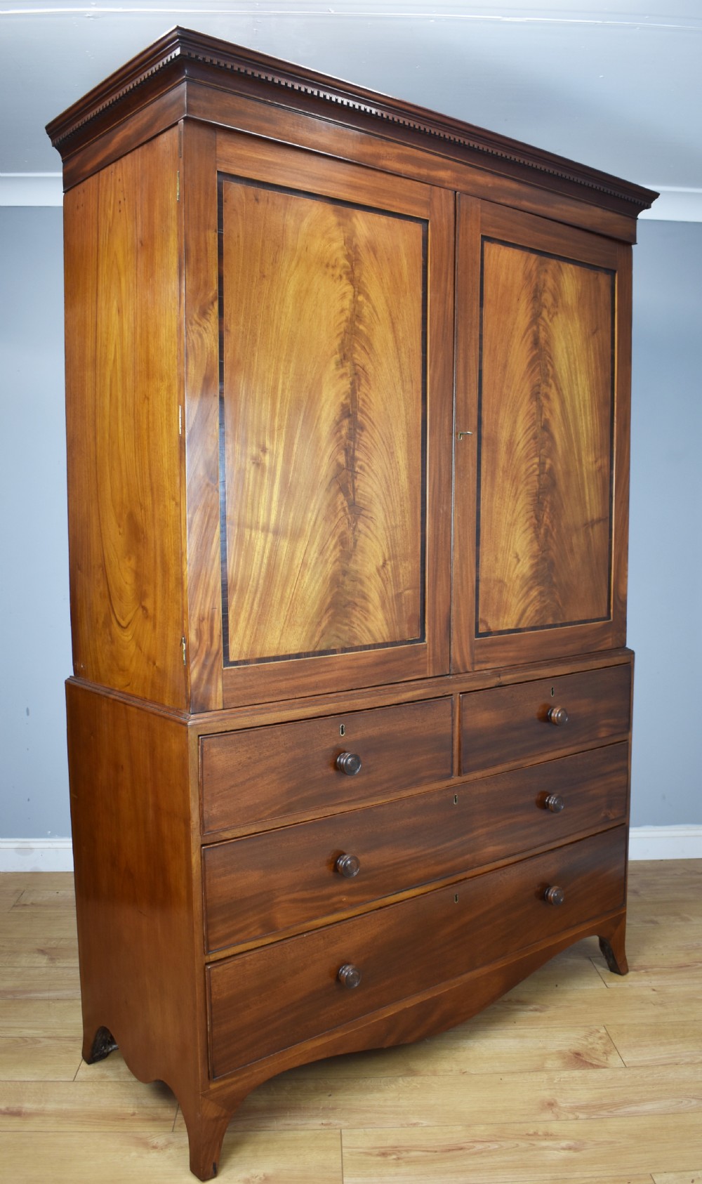 George III Mahogany Linen Press