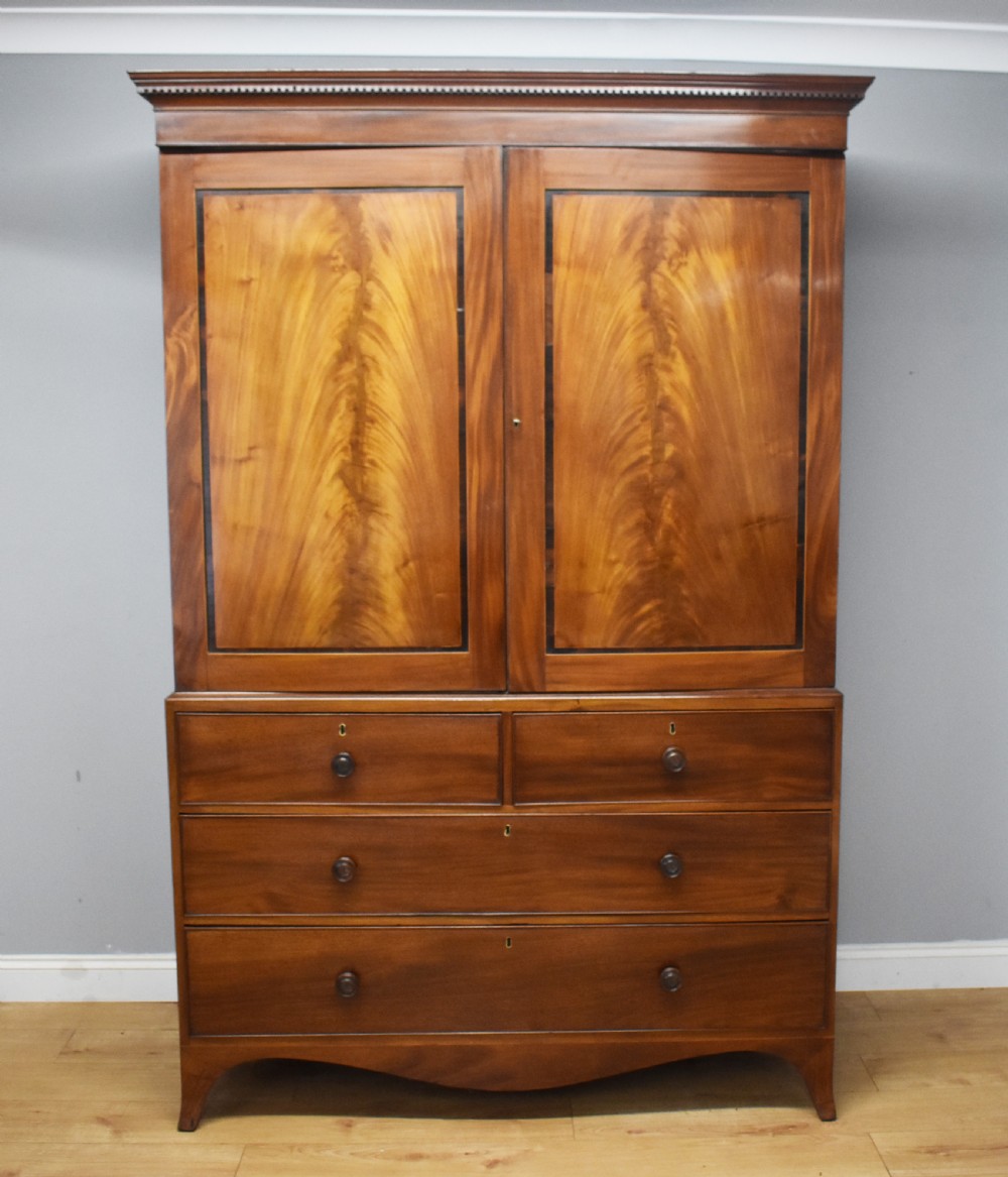 George III Mahogany Linen Press View II