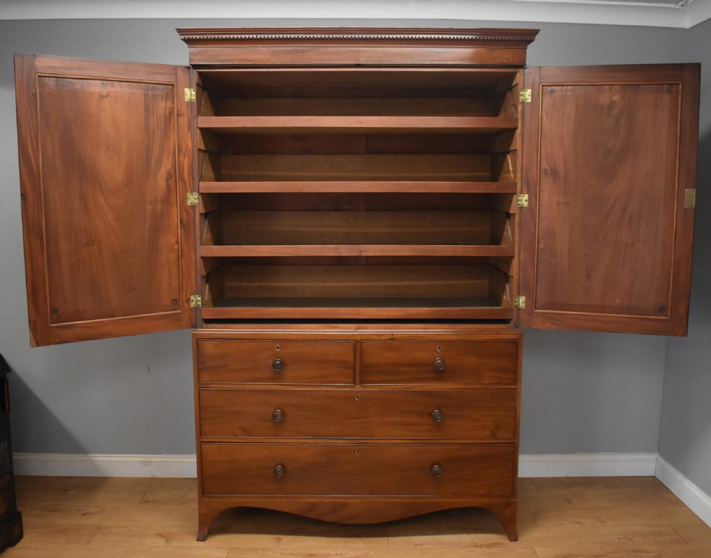 George III Mahogany Linen Press View IV