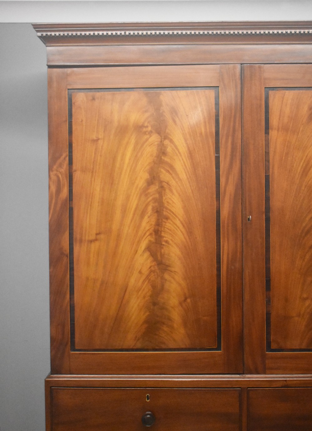 George III Mahogany Linen Press View VII