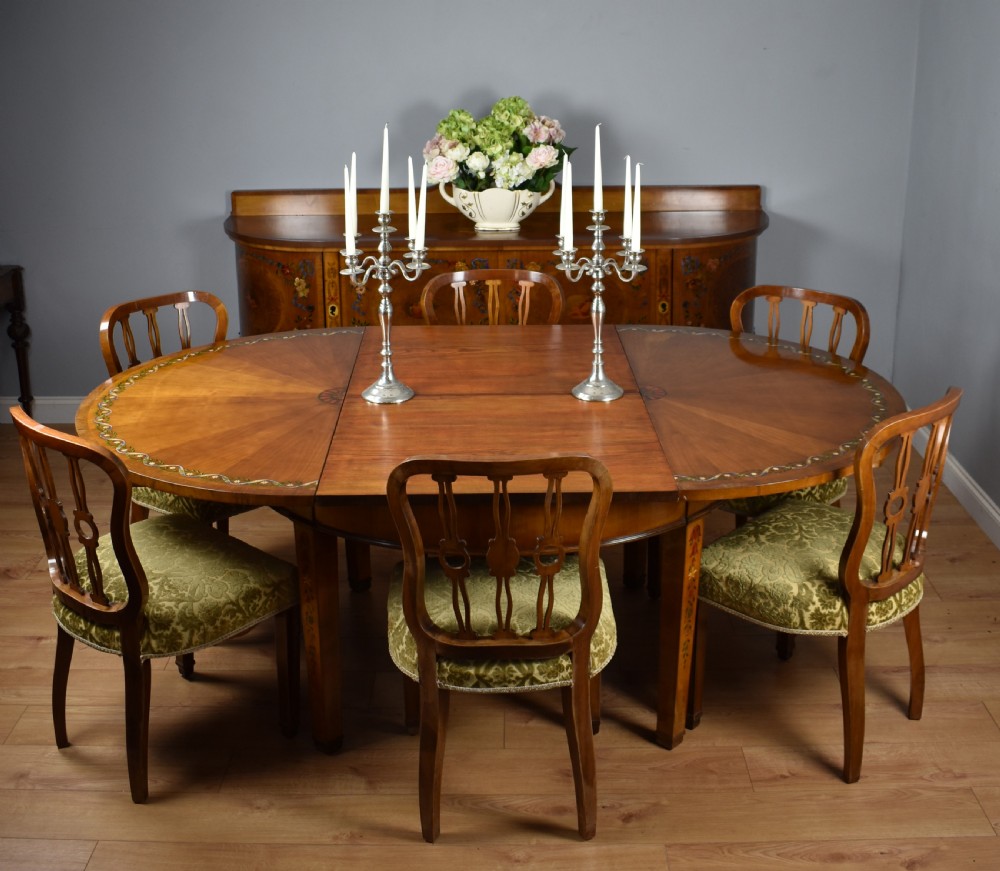 20th Century Sheraton Style Satinwood & Painted Dining Suite View II