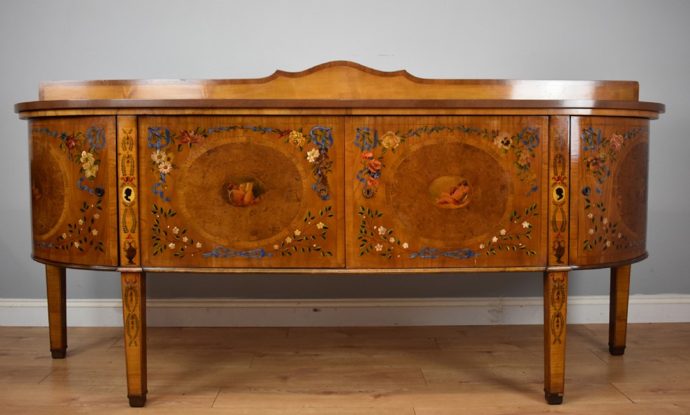 20th Century Sheraton Style Satinwood & Painted Dining Suite View IV