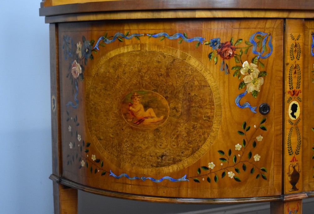 20th Century Sheraton Style Satinwood & Painted Dining Suite View VI