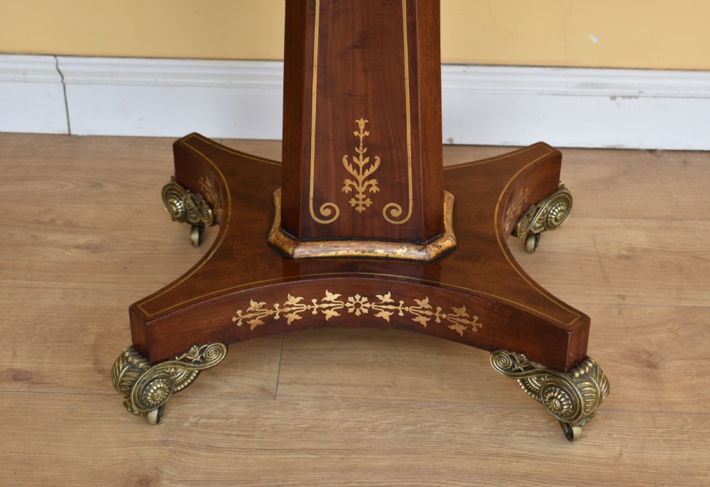 19th Century Regency Rosewood Brass Inlaid Card Table View IV