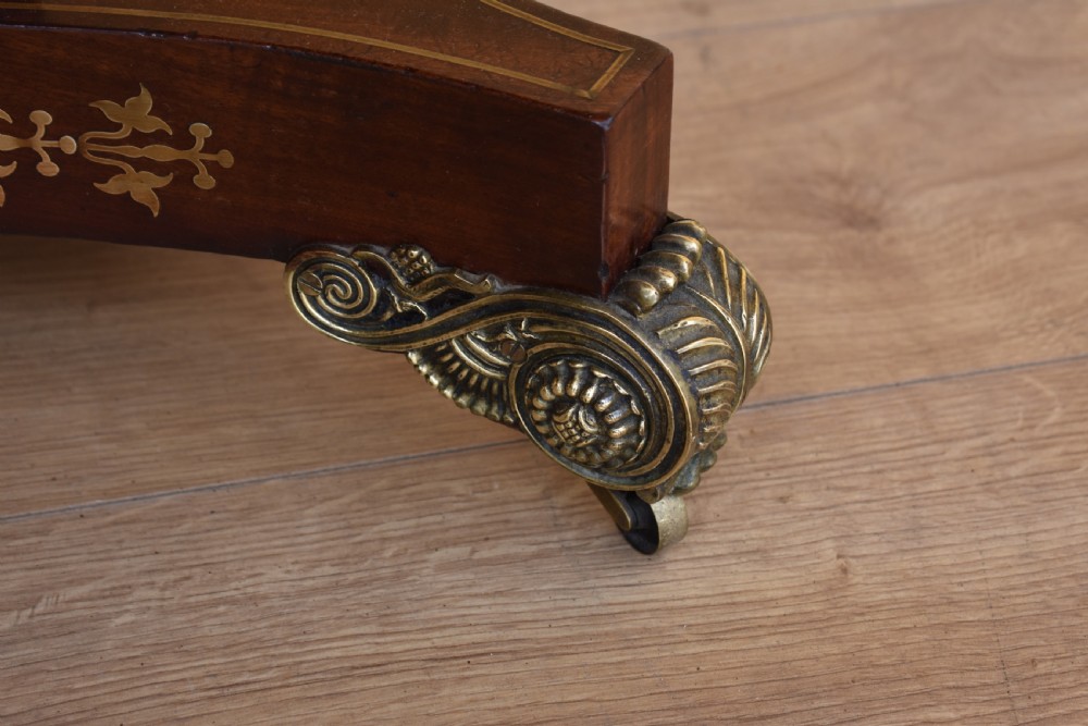 19th Century Regency Rosewood Brass Inlaid Card Table View V