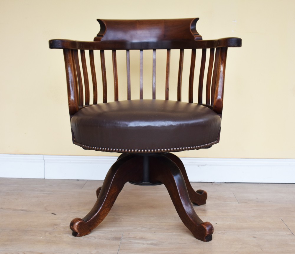 19th Century Victorian Mahogany Swivel Desk Chair  View III