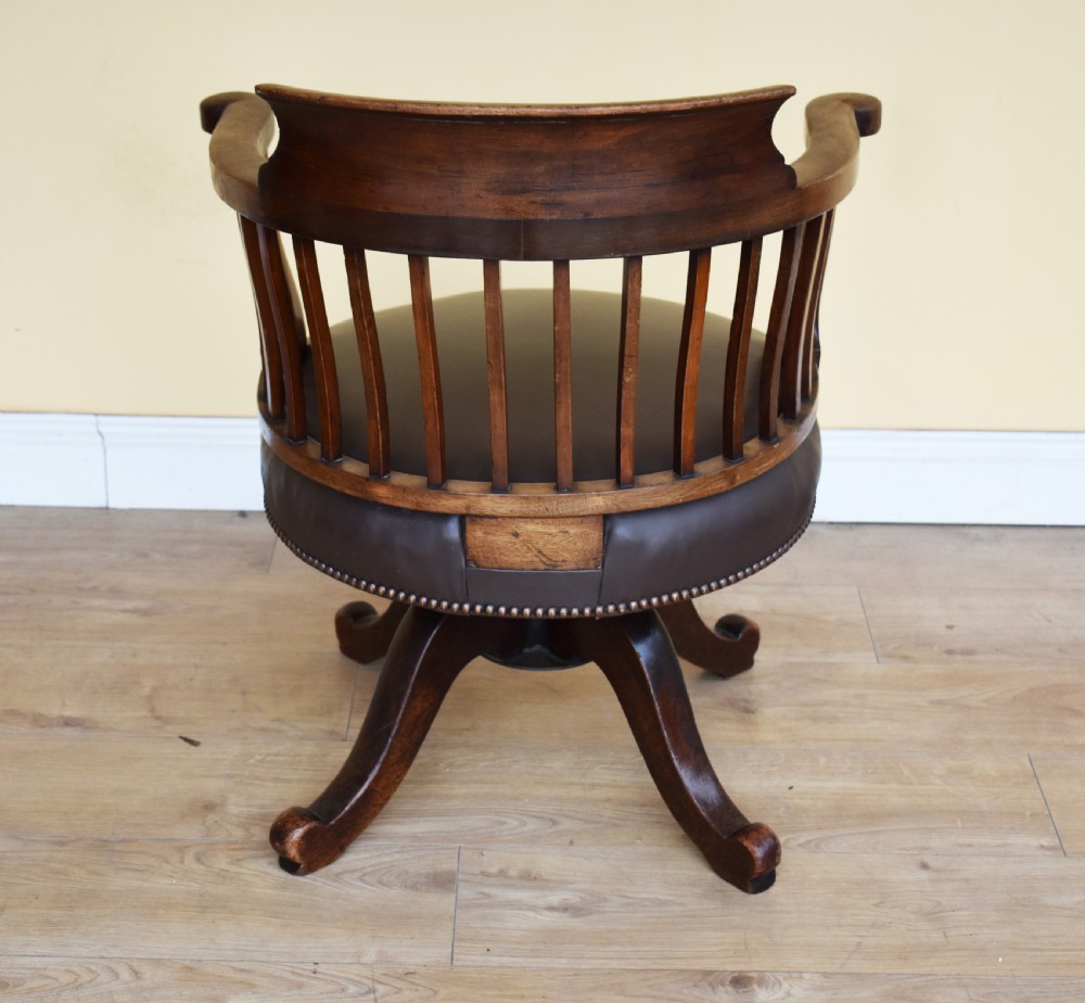 19th Century Victorian Mahogany Swivel Desk Chair  View V