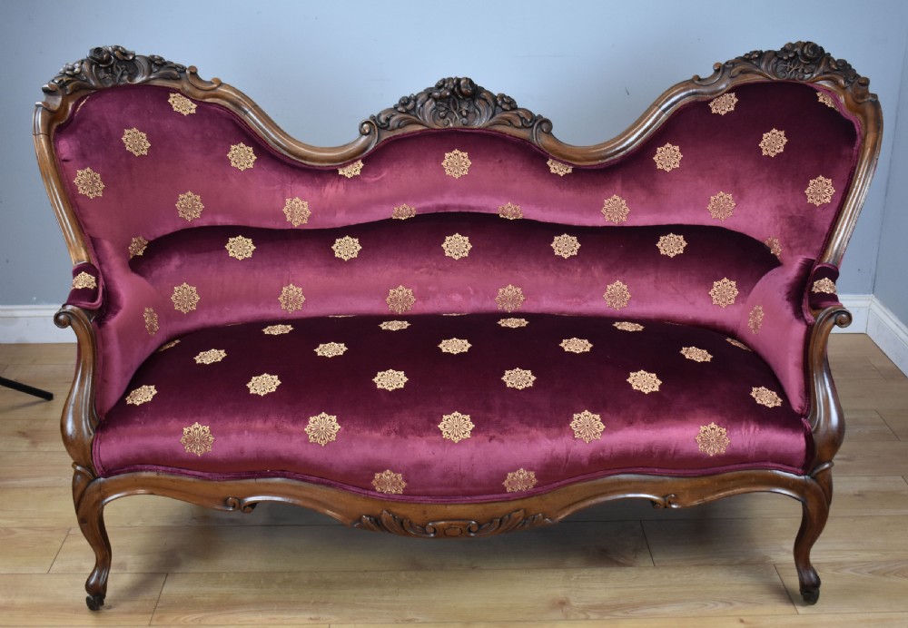 19th Century Victorian Walnut Framed Settee View II