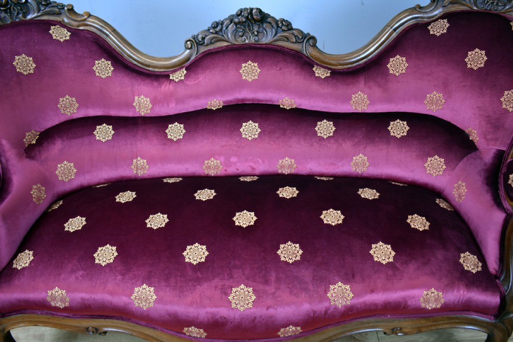 19th Century Victorian Walnut Framed Settee View III