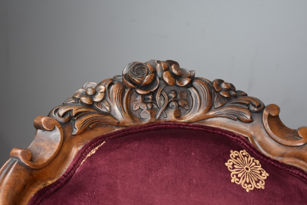 19th Century Victorian Walnut Framed Settee View VII