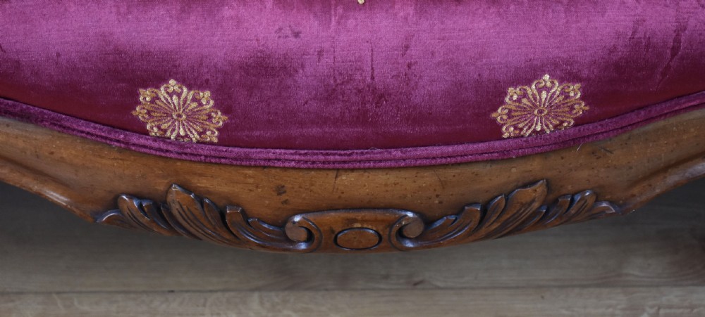 19th Century Victorian Walnut Framed Settee View X