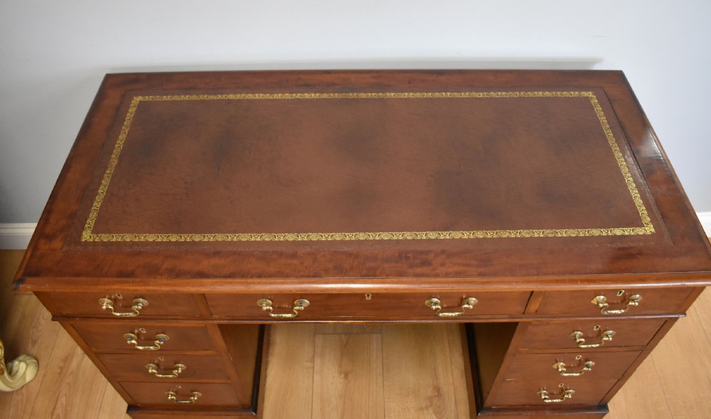 19th Century Victorian Mahogany Pedestal Desk View V
