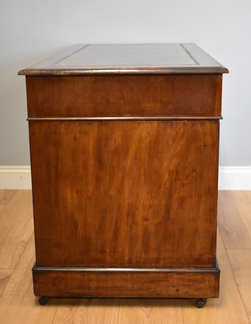 19th Century Victorian Mahogany Pedestal Desk View VIII