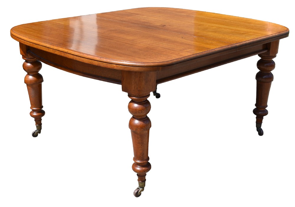 19th Century Victorian Oak Extending Dining Table  View II