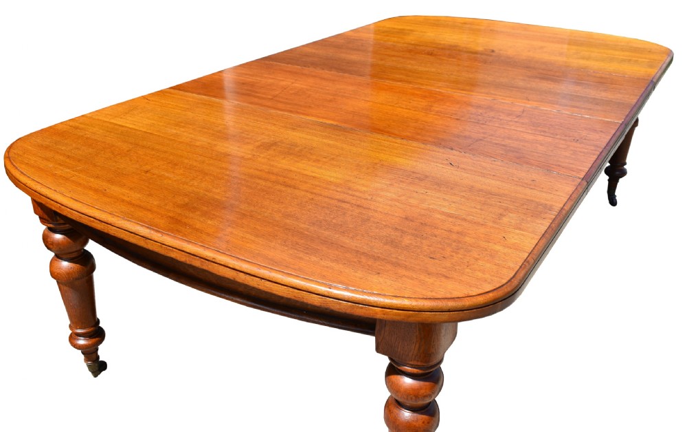 19th Century Victorian Oak Extending Dining Table  View IV
