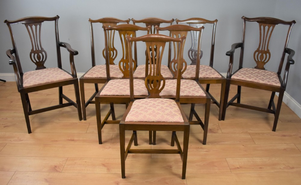 Set eight Edwardian dining chairs