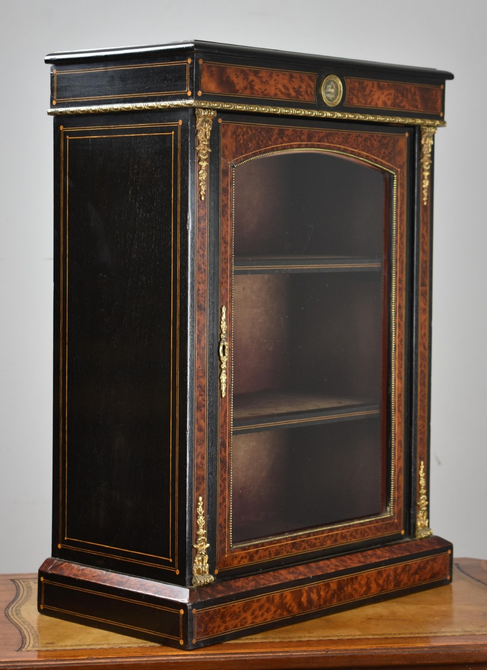Victorian Ebonised small table top Pier Cabinet View IV