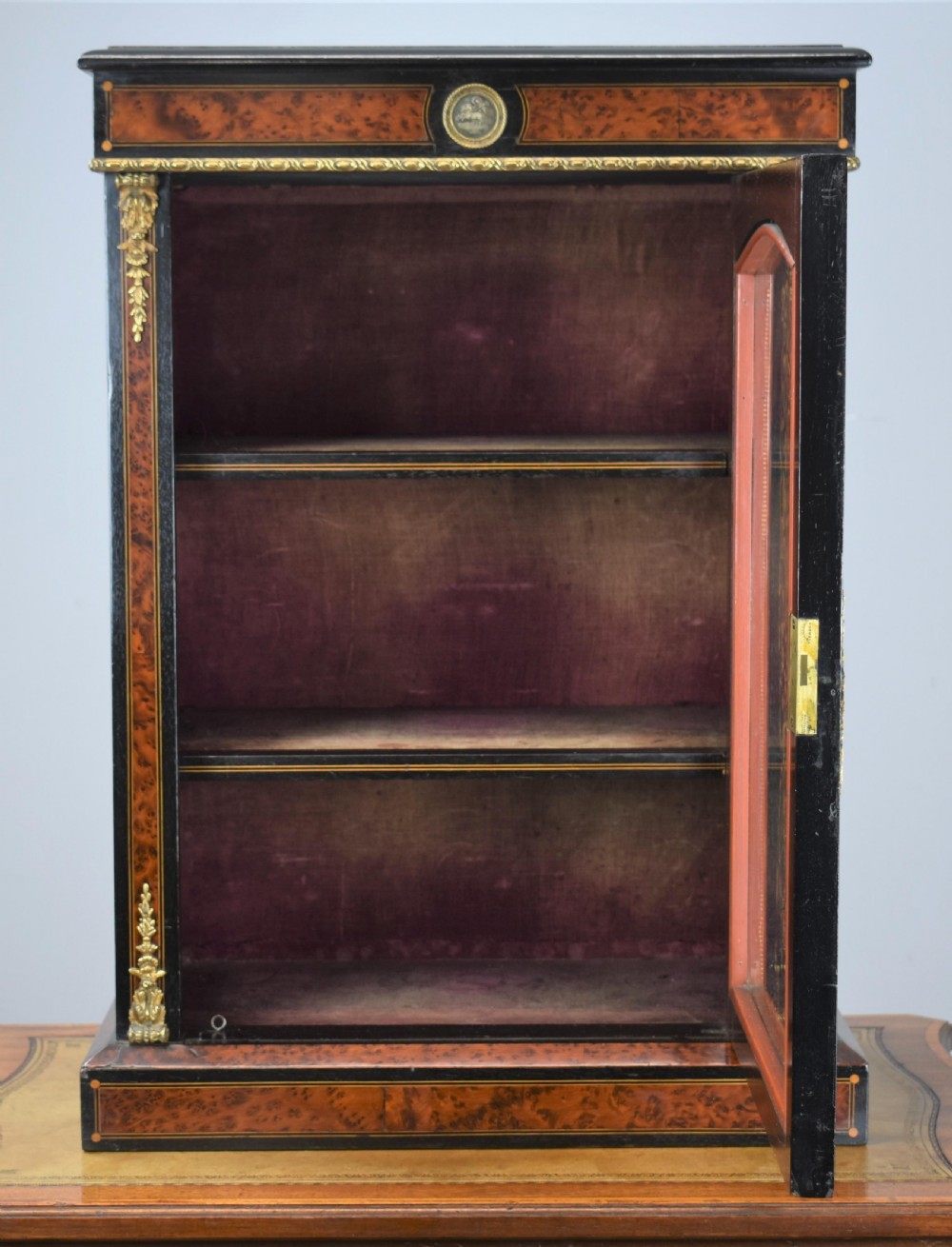 Victorian Ebonised small table top Pier Cabinet View X
