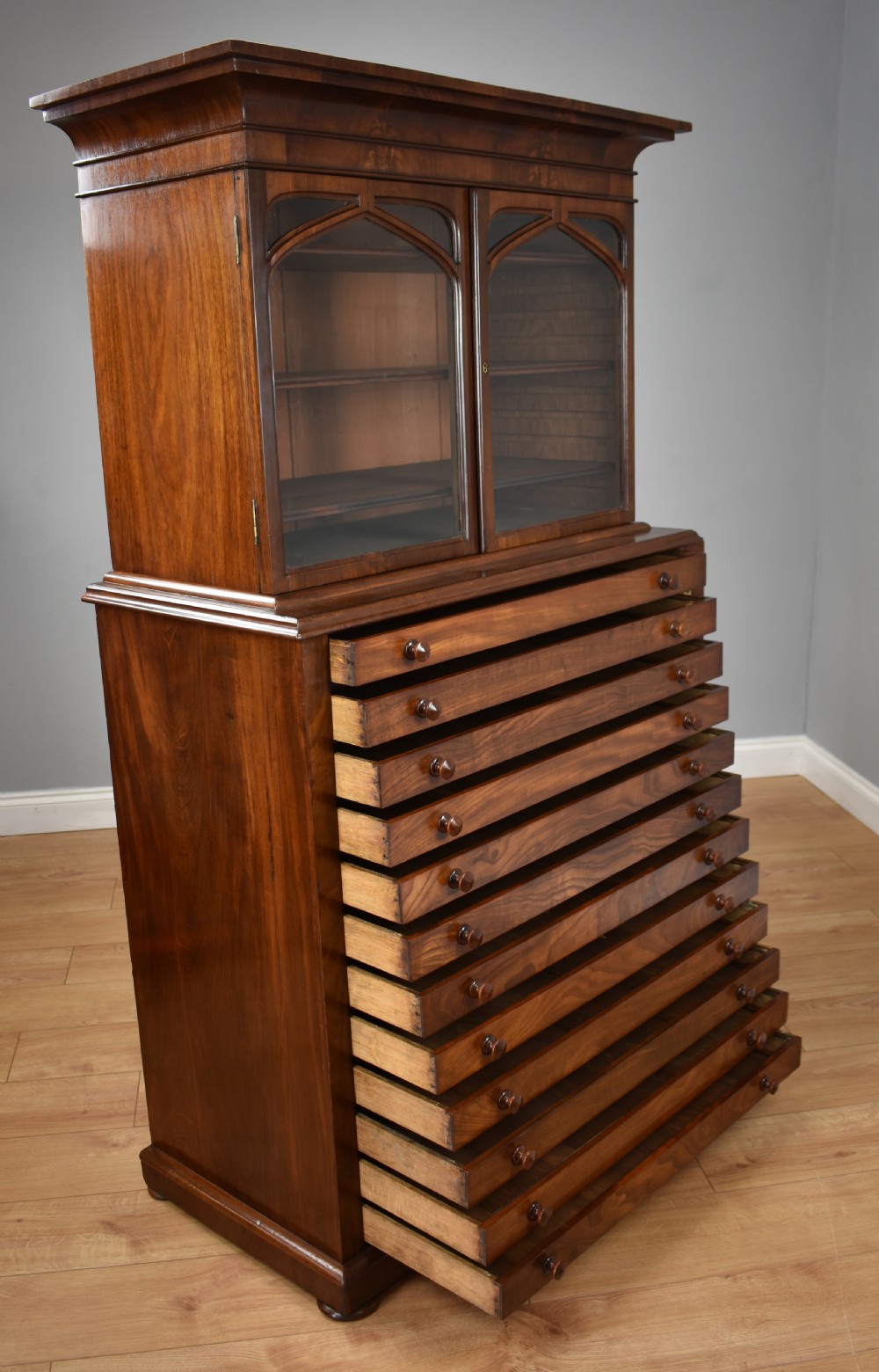 19th Century Victorian Mahogany Collectors Chest View IX